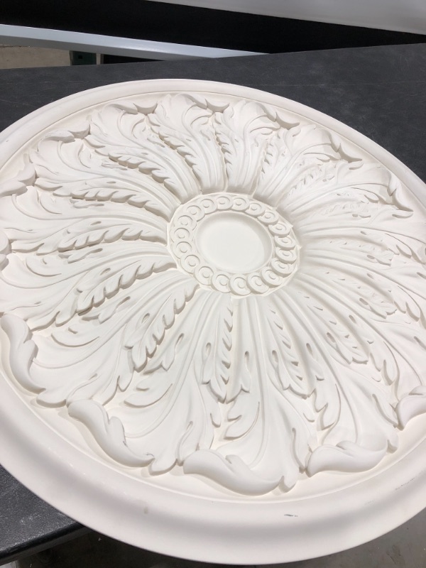 Photo 2 of Decorative Plaster Ceiling Rose Approx 30 Inch Diameter White In Color