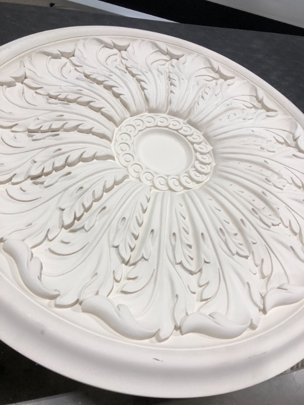 Photo 2 of Decorative Plaster Ceiling Rose Approx 30 Inch Diameter White In Color