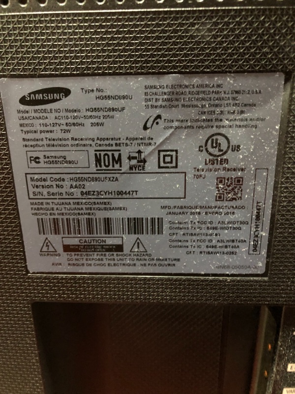 Photo 6 of SAMSUNG 55IN 2015 MODEL HG55ND890UF