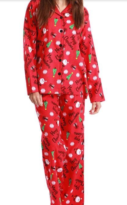 Photo 1 of #Followme Printed Flannel Button Front Pajama Pant Set, size 3x