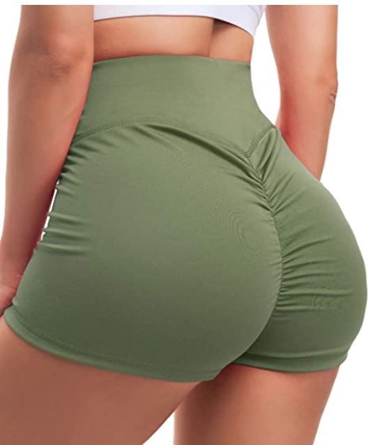 Photo 1 of FLORATA Scrunch Butt Lifting Shorts for Women Gym Workout Spandex Booty Shorts High Waisted Yoga Shorts size M