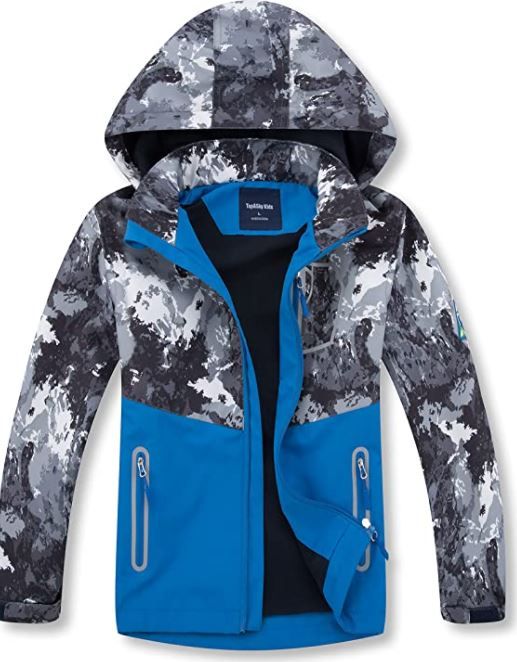 Photo 1 of Boys Girls Rain Jacket for Kids Waterproof Coat Lightweight Hooded Fleece Lined Raincoats Windbreakers size 140