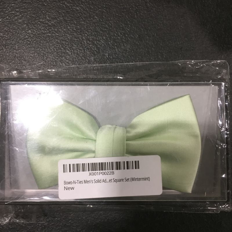 Photo 1 of Bows-N-Ties Men's Solid Adjustable Pre-Tied Bow Tie and Pocket Square Set