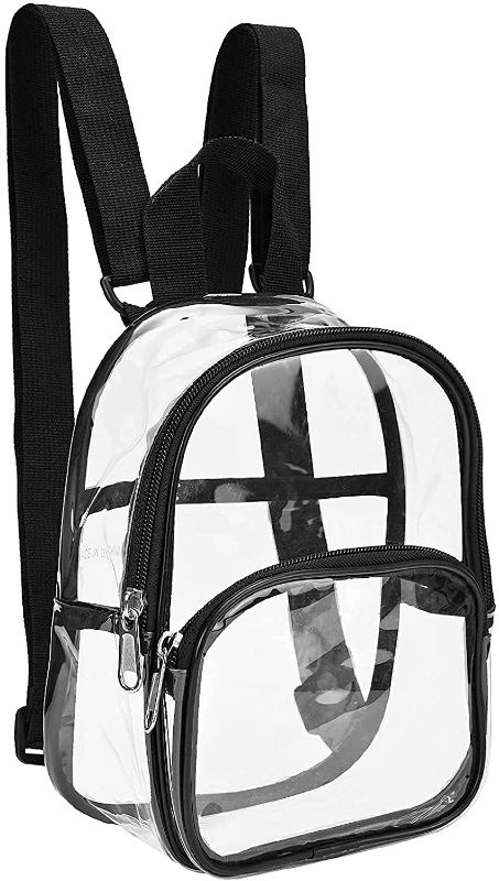 Photo 1 of Clear Mini Backpack Stadium Approved, Water proof Transparent Backpack for Work, Security Travel, Concert & Sport Event…