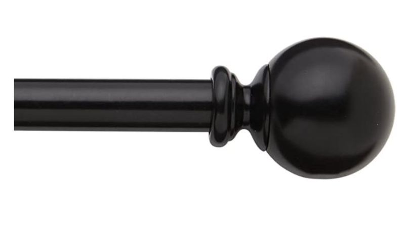 Photo 1 of  Window Curtain Rod - Ball Style, 38 to 71in . Color Black