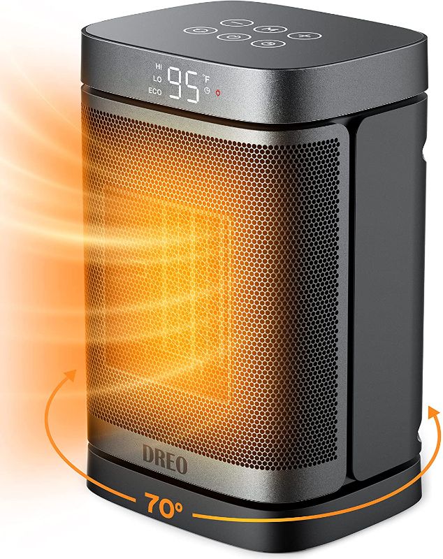 Photo 1 of Dreo Space Heater – 70°Oscillating Portable Heater with Thermostat, 1500W PTC Ceramic Heater with 4 Modes, 12h Timer, Safety & Fast - Quiet Heat, Small Electric Heaters for Indoor Use, Bedroom, Office