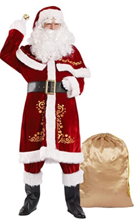 Photo 1 of  Adult Santa Claus Costume Christmas Costume 12pcs Set Santa Suit for Men size 3x