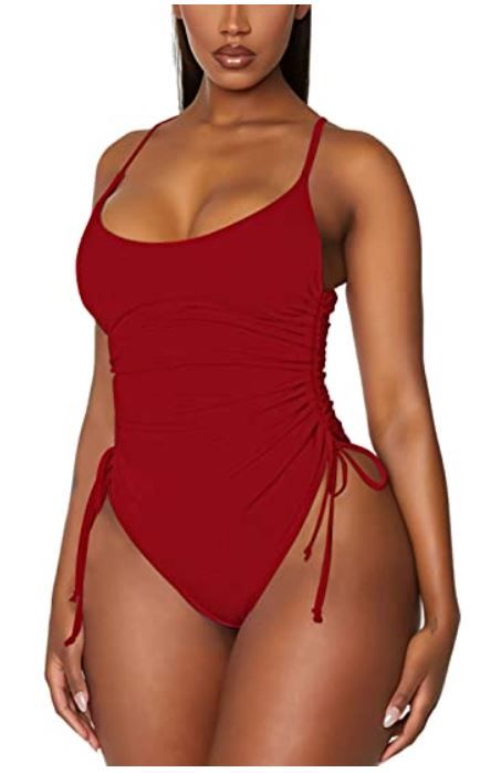 Photo 1 of  Women's Ruched High Cut One Piece Swimsuit Tummy Control Monokini Bikini size xl