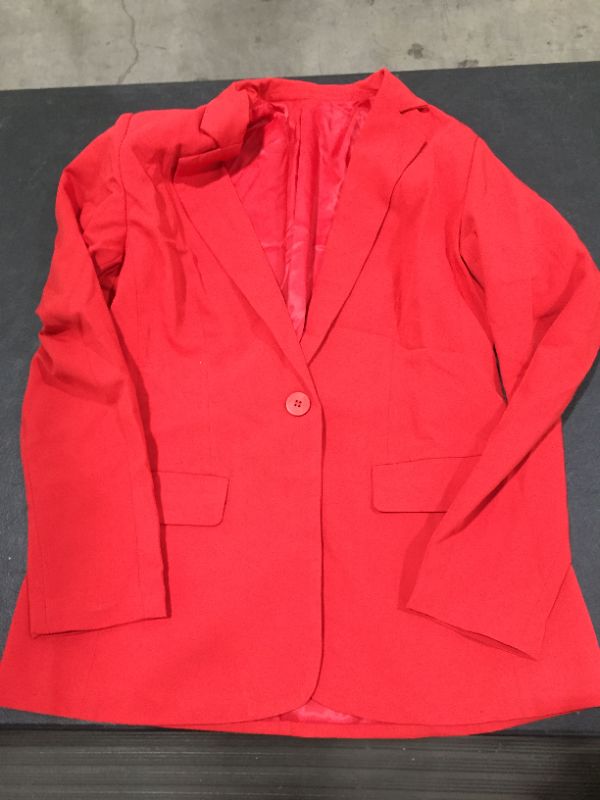 Photo 2 of  generic Women's Solid Color Casual Long Sleeve Blazer Jacket Cardigan Work Blazer with Pockets Outwear size L