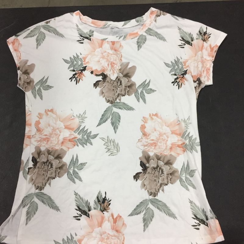 Photo 1 of Women's Short Sleeve Loose Casual Floral T-Shirt Tops size L