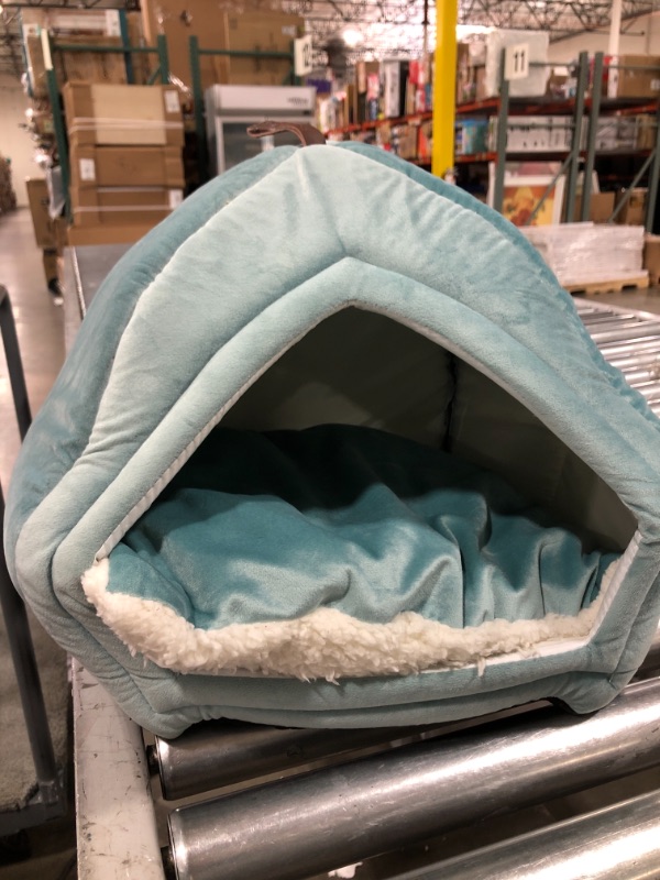 Photo 2 of Bedsure Cat Bed for Indoor Cats, Cat Houses, Small Dog Bed - 15/19 inches 2-in-1 Cat Tent, Kitten Bed, Cat Hut, Cat Cave with Removable Washable Cushioned Pillow, Outdoor Dog Tent Beds
