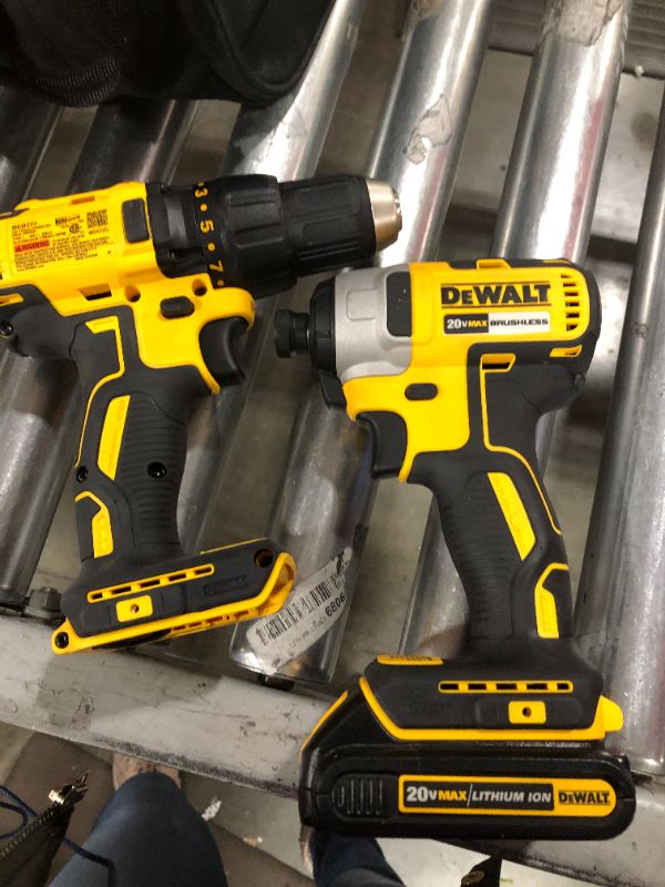 Photo 2 of Dewalt DCK277C2 20V MAX Compact Brushless Drill/Driver and Impact Kit