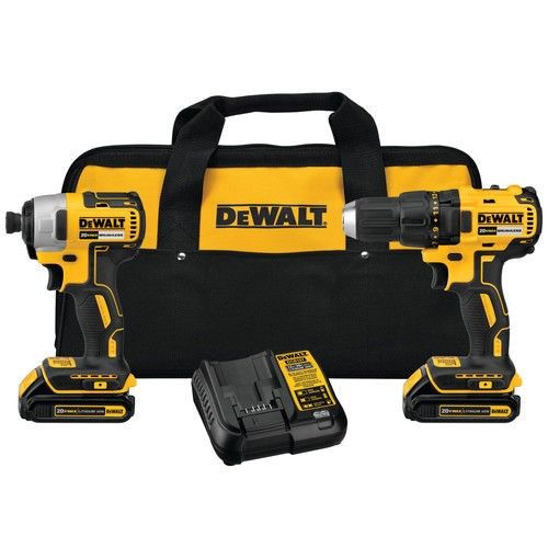 Photo 1 of Dewalt DCK277C2 20V MAX Compact Brushless Drill/Driver and Impact Kit