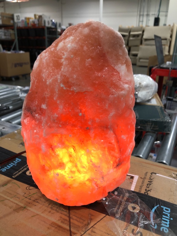 Photo 2 of Natural Himalayan Pink Salt Lamp, 7-9 lbs, Salt Rock Lamp, Himalayan Lamp, Sea Salt Lamp, Handmade, Night Light, Dimmer Switch, Wood Base, Home Décor