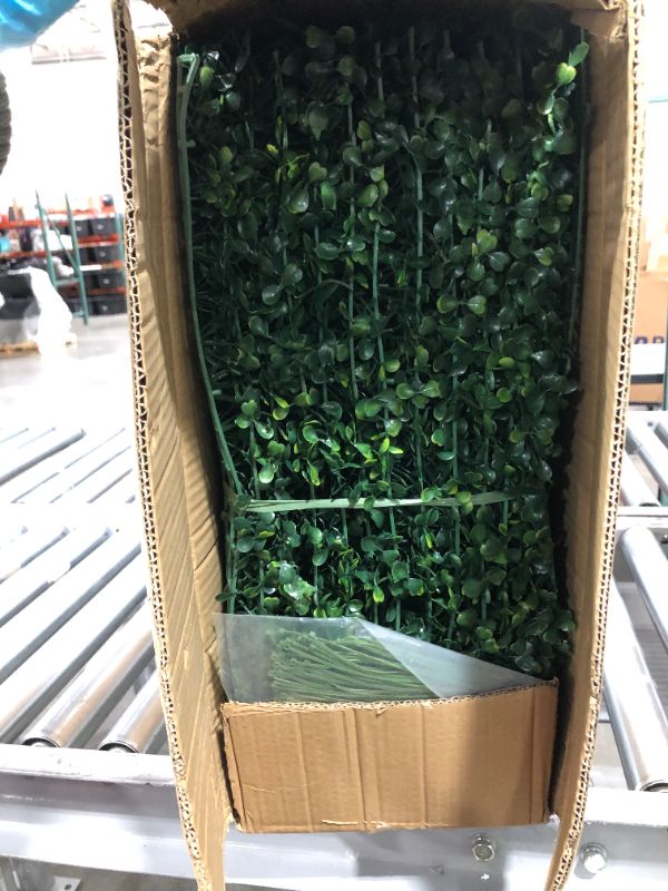 Photo 2 of 12 Pieces 20"x 20" Artificial Boxwood Panels Topiary Hedge Plant, Privacy Hedge Screen UV Protected Suitable for Outdoor, Indoor, Garden, Fence, Backyard and Décor
