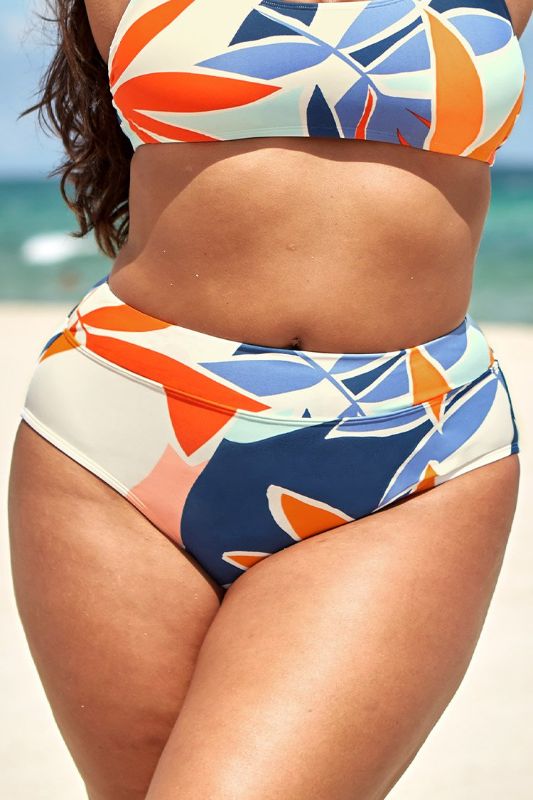 Photo 1 of Desiree Tropical High Waisted Plus Size Bikini Bottom-  1X
