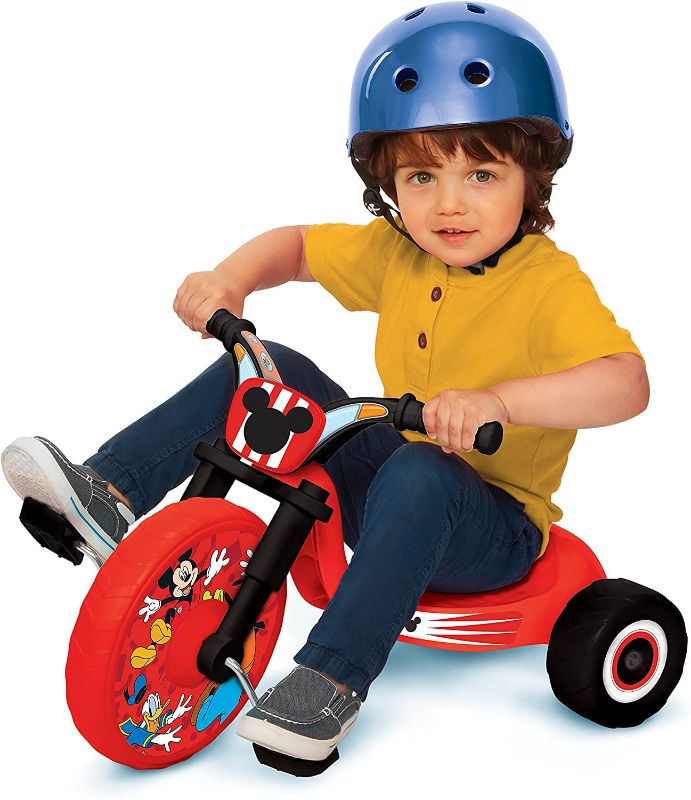 Photo 1 of Mickey Mouse 10” Fly Wheels Junior Cruiser Ride-On Pedal-Powered Toddler Bike Trike, Ages 18-36 M for Kids 33”-35” Tall and up to 35 Lbs
