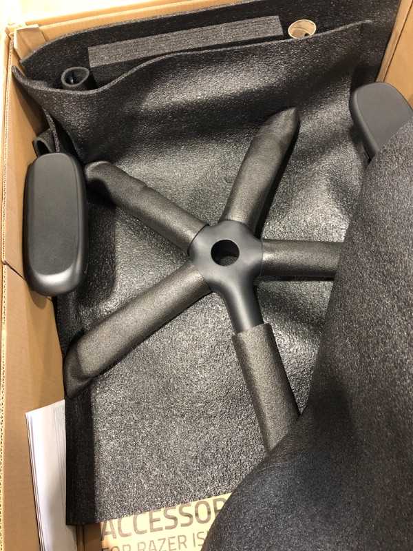 Photo 1 of Razer Iskur Gaming Chair: Ergonomic Lumbar Support System - High Density Foam Cushions - Engineered to Carry - Memory Foam Head Cushion - Black/Grey.