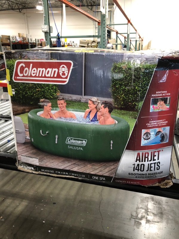 Photo 3 of Coleman SaluSpa Inflatable Hot Tub | Portable Hot Tub W/ Heated Water System & Bubble Jets | Fits up to 6 People. PRIOR USE. 
