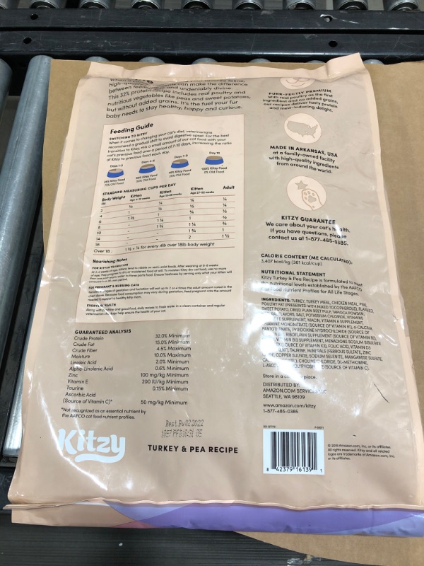 Photo 3 of Amazon Brand – Kitzy Dry Cat Food, No Added Grains (Turkey/Whitefish & Pea Recipe)
