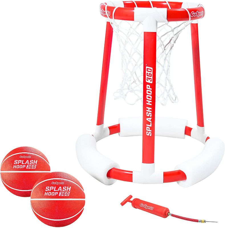 Photo 1 of GoSports Splash Hoop 360 Floating Pool Basketball Game | Includes Hoop, 2 Balls and Pump
