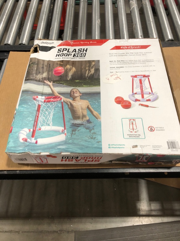 Photo 2 of GoSports Splash Hoop 360 Floating Pool Basketball Game | Includes Hoop, 2 Balls and Pump
