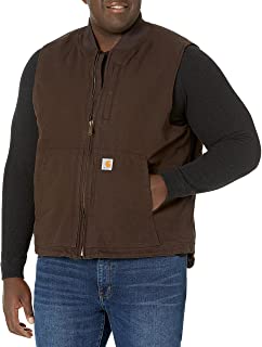 Photo 1 of Carhartt Men's Loose Fit Washed Duck Insulated Rib Collar Vest. SIZE REG/LARGE.
