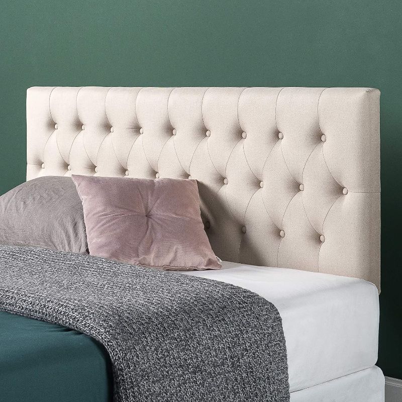 Photo 1 of ZINUS Trina Upholstered Headboard / Button Tufted Upholstery / Adjustable Height / Easy Assembly, Taupe, Queen