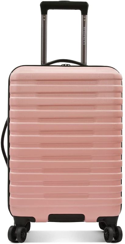 Photo 1 of U.S. Traveler Boren Polycarbonate Hardside Rugged Travel Suitcase Luggage with 8 Spinner Wheels, Aluminum Handle, Pink, Carry-on 22-Inch, 