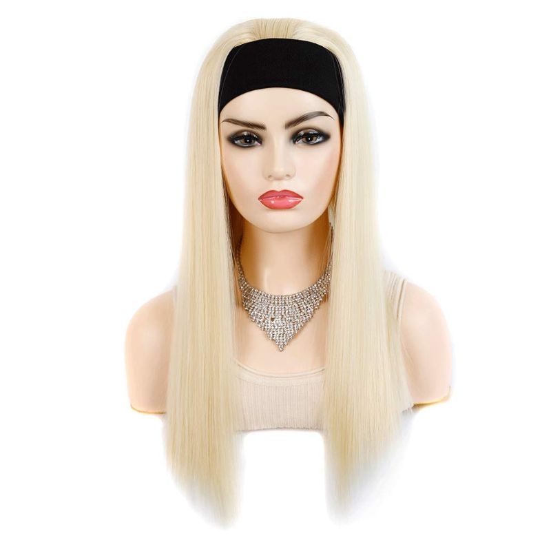 Photo 1 of Yitter Headband Wig Blonde Synthetic Wig 613 Long Straight Headband Wigs for Black Women Synthetic Headband Wigs Straight Hair Wigs 22 Inch for Daily Party Use (22inch, 613)
