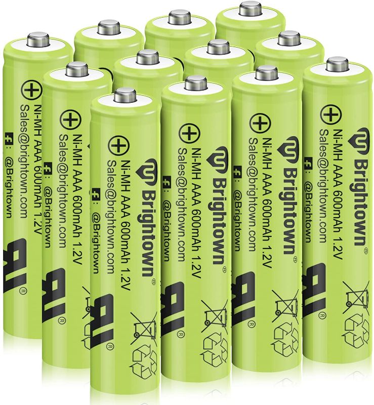 Photo 1 of NiMH Rechargeable AAA Battery Pack of 12, 600mAh 1.2v Pre Charged Triple A Solar Battery for Solar Lights, Remote Controller, Electric Toys, UL Certified
