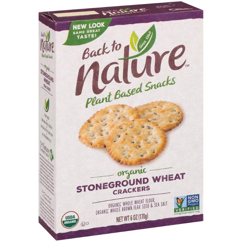 Photo 1 of Back to Nature Crackers, Organic Stoneground Wheat, 6 Ounce
