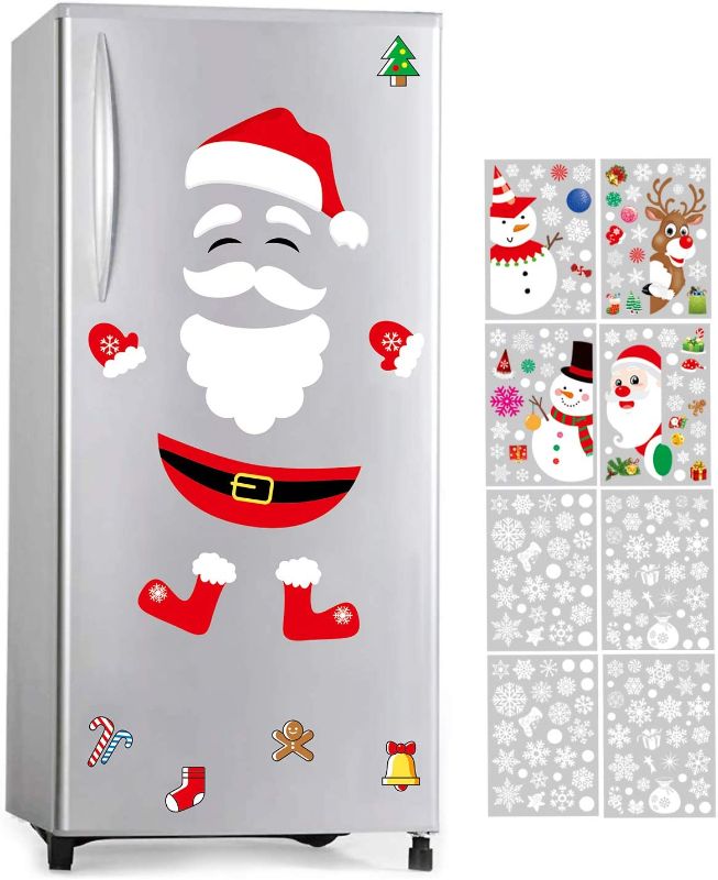 Photo 1 of CERLMLAND Santa Claus Fridge Magnet Refrigerator-Stickers, Christmas Decorations-Window Scratch-Free Set of 18 Parts and 8 Stickers
