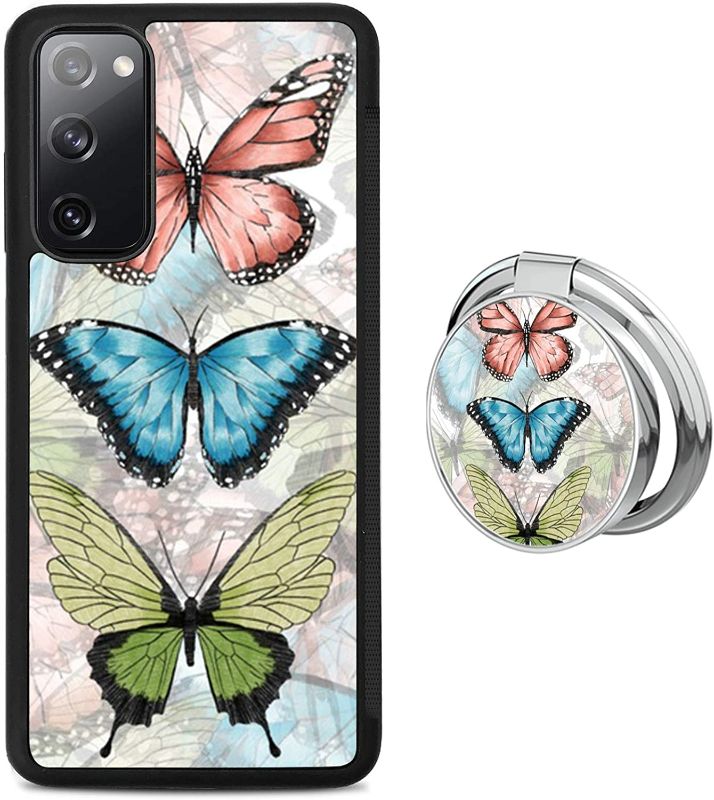 Photo 1 of GOADK Samsung Galaxy S20 FE 5G Case with Ring Holder, All-Inclusive Camera, Anti-Fall and Anti-Slip Phone Case (Butterfly)
