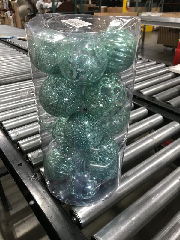 Photo 1 of 24 PACK OF CHRISTMAS ORNAMENTS (TEAL) 