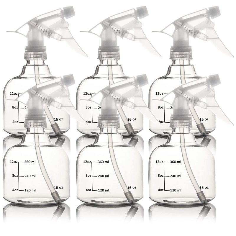 Photo 1 of Youngever 6 Pack 16 Ounce Empty Plastic Spray Bottles, Spray Bottles for Hair and Cleaning Solutions (White)
