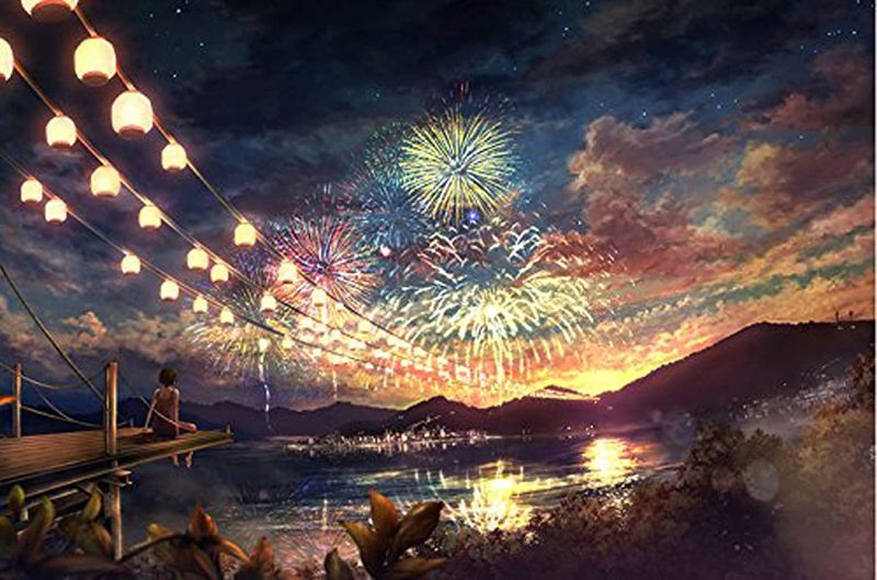 Photo 1 of Glow in The Dark 1000-Piece Jigsaw Puzzle Puzzle (Fireworks)
