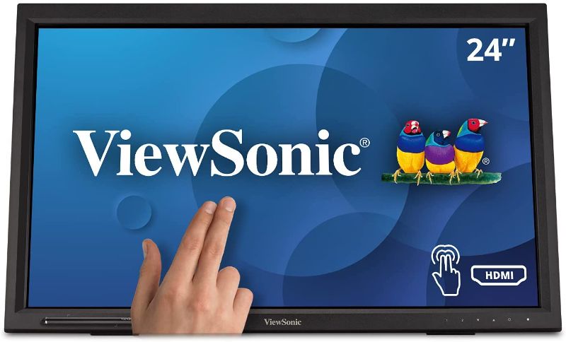 Photo 1 of ViewSonic TD2423D 24 Inch 1080p 10-Point Multi IR Touch Screen Monitor with Eye Care HDMI, VGA, USB Hub and DisplayPort
