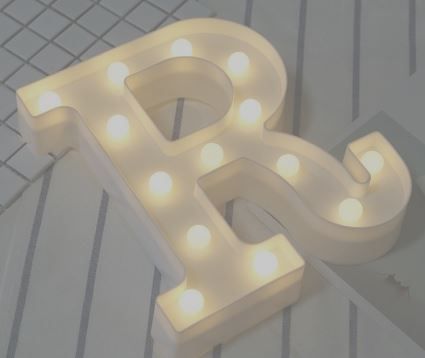 Photo 1 of ALPHABET ENGLISH LETTER R SHAPE DECORATIVE LIGHT, DRY BATTERY POWERED WARM WHITE STANDING HANGING LED HOLIDAY LIGHT
