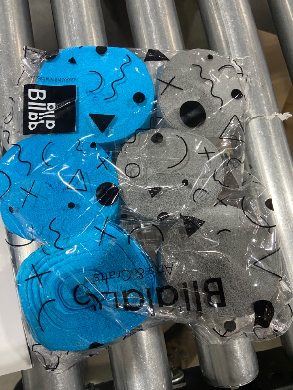 Photo 1 of 6 rolls of Party Streamers Blue/Black