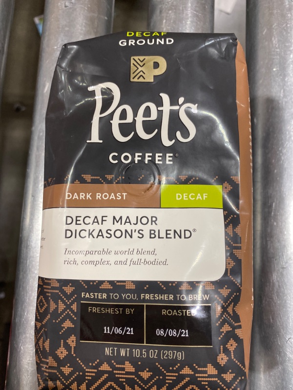 Photo 2 of  Peet's Coffee Decaf Major Dickason's Blend Dark Roast Ground Coffee, 10.5 Oz
11/06/21