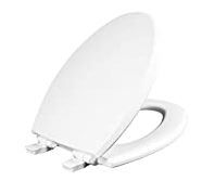 Photo 1 of  Mayfair 1847SLOW 000 Kendall Slow-Close, Removable Enameled Wood Toilet Seat that will Never Loosen, 1 Pack ELONGATED - Premium Hinge, White
