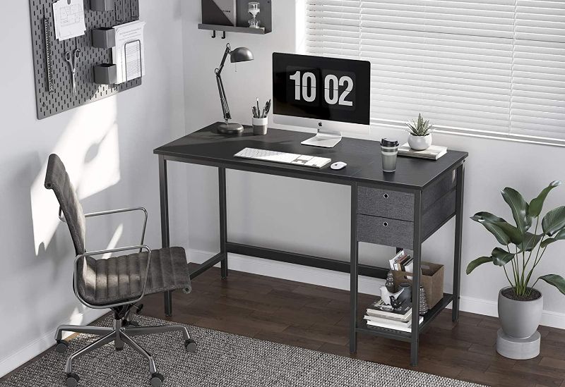 Photo 1 of Cubiker Computer Home Office Desk with Drawers, 40 Inch Small Desk Study Writing Table, Modern Simple PC Desk, Black
