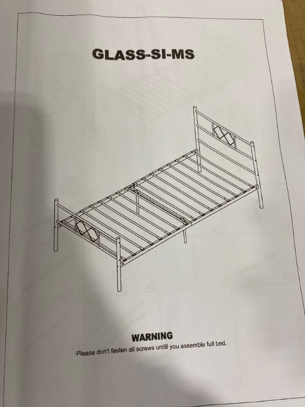 Photo 1 of Black metal twin size bed frame