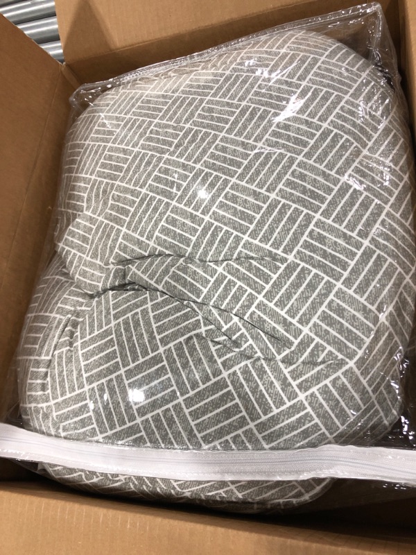 Photo 2 of Boppy Cuddle Pillow with Removable Pillow Cover - Gray Basket Weave