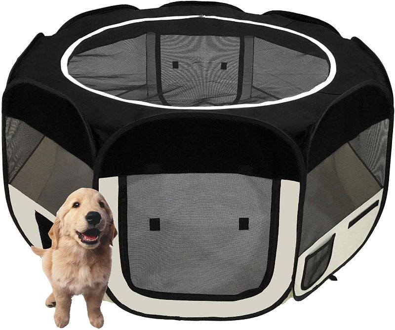 Photo 1 of afuLaI Portable Foldable Pet Playpen Exercise Pen Kennel with Carrying Case for Dog Cat Rabbit Hamster Indoor/Outdoor Use
