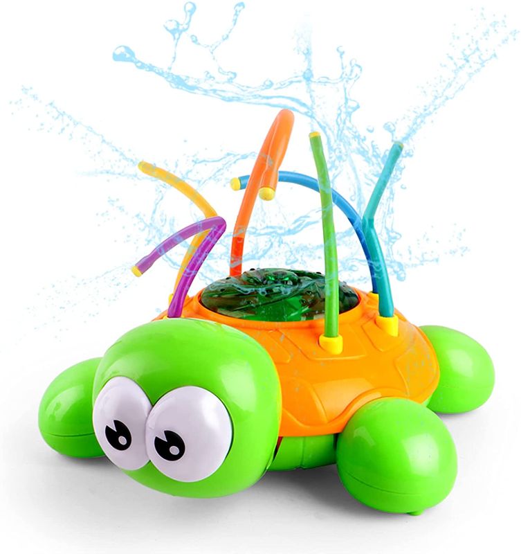 Photo 1 of Cuuejoy Sprinkler for Kids and Toddlers,Backyard Spinning Turtle Sprinkler Toy Wiggle Tubes ,Outdoor Splashing Water Toys for Summer,Sprays Up to 15ft High,Attached to Garden Hose
