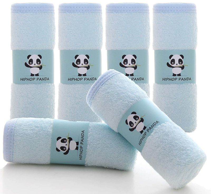Photo 1 of Baby Washcloths- Hypoallergenic 2 Layer Ultra Soft Absorbent Towel - Newborn Bath Face Towel - Natural Reusable Baby Wipes for Delicate Skin - Baby Registry as Shower (Blue, 6 Pack)
