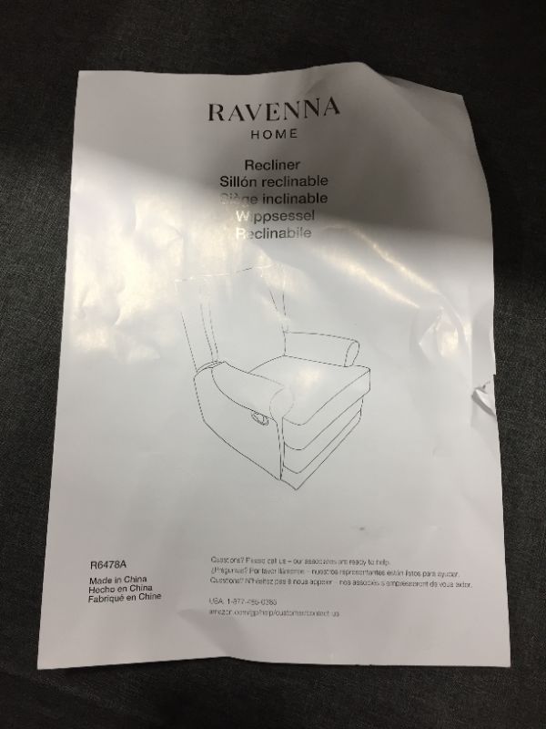Photo 2 of Amazon Brand – Ravenna Home Manning Upholstered Swivel Glider Recliner, 34.6"W, Smoke Grey
