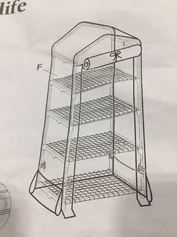 Photo 4 of AMERLIFE 4 Tier Mini Greenhouse with Side Bags, Portable Green House with Zippered PVC Cover, Garden Yard Indoor Outdoor use, 63 x 28 x 20 Inches
